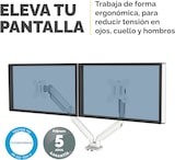 thumbnail of Fellowes Brazo para monitor doble horizontal Platinum  con 2 puertos USB, tamaño máximo monitor 32", fijación de pinza o atornillado a la mesa