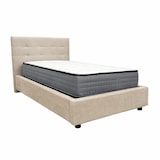 thumbnail of Letto contenitore piazza e mezza 120x190 cm con rete ortopedica a doghe, tessuto Enjoy, made in Italy - 02 Camel
