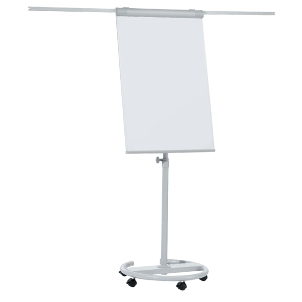 FRANKEN Flipchart, Beschreibbar, Magnetisch, Mobil, Mit Rollen und 2 Seitenarmen, Whiteboard mit Ständer, Papierhalterung und Stifteablage, 68 x 105