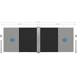 thumbnail of tectake Doppia tenda laterale con cassonetto in alluminio estraibile con meccanismo di autoarrotolamento - 200 x 600 cm, nero - 402338