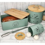 thumbnail of 3tlg Set Brot-, Knoblauch- & Kartoffeltopf FRESH Mint aus Metall & Bambus – 10890, 10899 & 10893