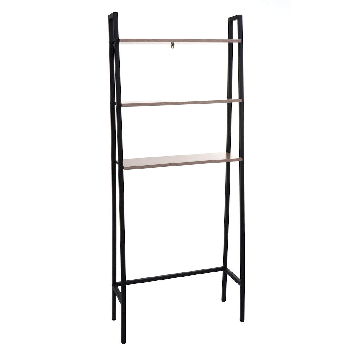 Scaffale da parete 3 ripiani portaoggetti lavatrice bagno HWC-K82 155x64x25cm ferro verniciato legno grigio marrone