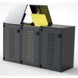 thumbnail of Mülltonnenbox BOXXI mit Kippdeckel 3x240L, Aluminium in RAL-7016, Mülltonnenhaus, Mülltonnenverkleidung