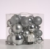 thumbnail of Christbaumkugel Weihnachtskugel bruchfest glänzend matt glitzernd silber 26St.
