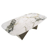 thumbnail of Angel Cerdá Mesa comedor rectangular mármol porcelánico y acero color champagne 1140C