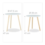 thumbnail of Relaxdays Beistelltisch 2er Set skandinavisch, 70er Design, Nachttische, Satztische, Durchmesser 39 und 47,5 cm, weiß