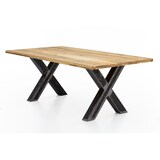 thumbnail of SIT Möbel Eettafel | 200 x 100 cm | 40 mm blad wild eiken natuur | X-frame metaal used look | B 200 x D 100 x H 75 cm | 15211-41 | Serie TABLES & CO
