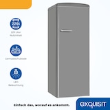 thumbnail of Exquisit Retro-Kühlschrank, ohne Gefrierfach, 229 Liter, groß, 5 Ablagen, RKS325-V-H-161E grau