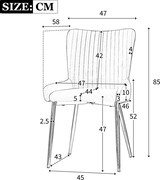 thumbnail of Polsterstuhl Samt Grau mit Metallbeinen, 4er-Set, Lounge-Esszimmerstuhl, belastbar bis 150 kg, einfache Montage
