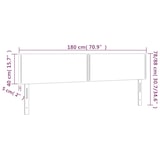 thumbnail of vidaXL LED Kopfteil Hellgrau 180x5x78/88 cm Stoff