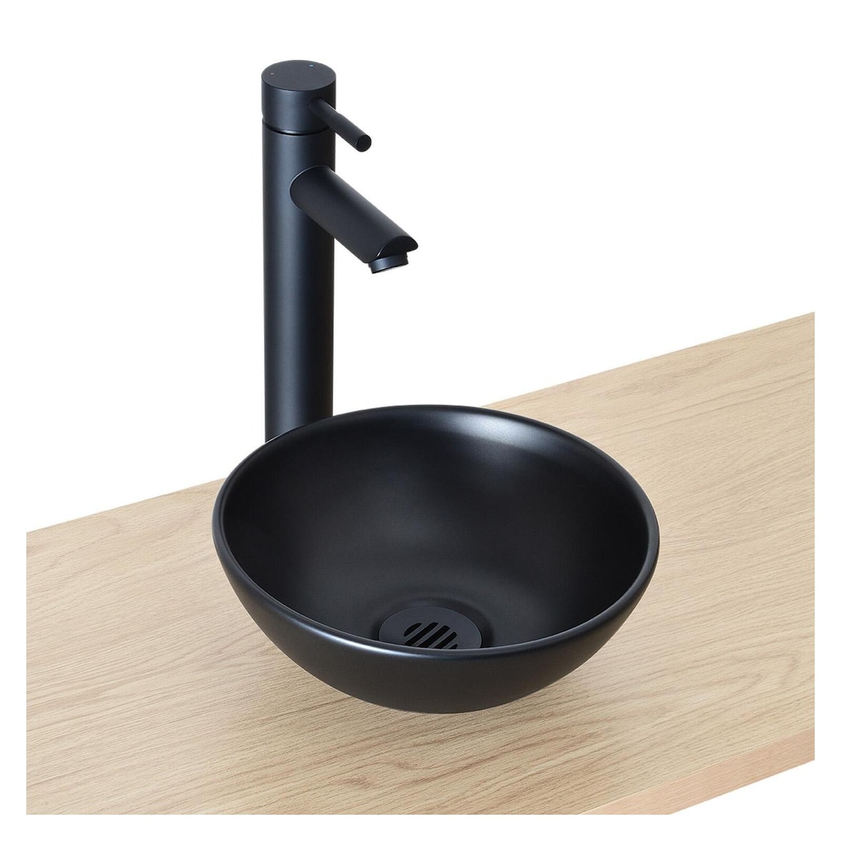 Vasque ronde à poser en céramique noir mat 26cm SOHO