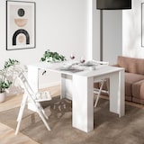 thumbnail of Mesa Consola de comedor extensible hasta 140 cm, color blanco, Dimensiones cerrada:  90x58x77 cm.  - EX140B2018