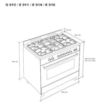 thumbnail of MEIRELES cocina gas 90cm 5 fuegos horno electrico multifunciones E 911 PB