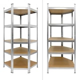 thumbnail of ECD Germany Werkstattregal Schwerlastregal Eckregal - 180x70x40 cm - verzinkt - belastbar bis 750kg - 5 MDF-Platten - Eck Lagerregal Steckregal