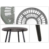 thumbnail of Set in poly rattan HWC-N33, set da balcone set da giardino gruppo di sedute sedia tavolino ~ grigio, rivestimento grigio chiaro