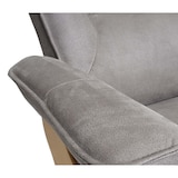 thumbnail of Poltrona reclinabile MCA Hamilton, sgabello per poltrona TV, tessuto/tessuto portata 130 kg ~ grigio chiaro, marrone naturale