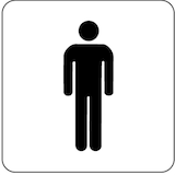 thumbnail of Schild Piktogramm WC Herren, Kunststoff, 160x160 mm