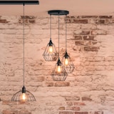 thumbnail of Luminaire Lustre 3 Suspensions en Métal filaire Noir