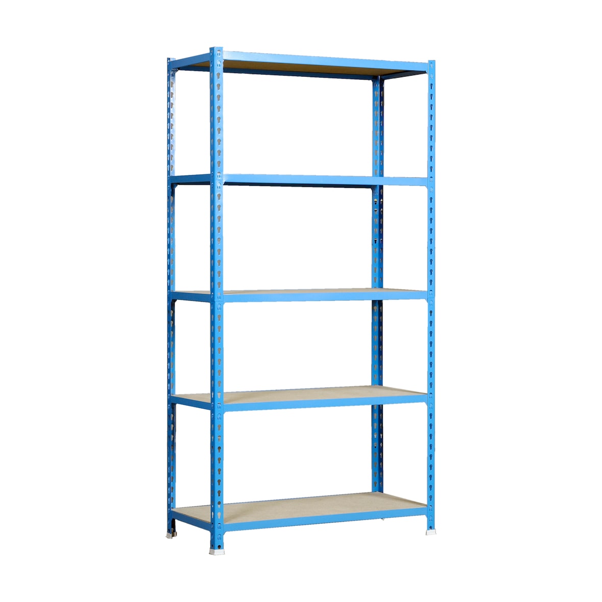 SimonRack Étagères et Rayonnage 2000x1200x500 mm, 5 Niveaux, Tablettes en Bois, Structure Acier, 200 kg par Niveau, Bleu/Bois – Maderclick