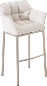 thumbnail of CHEFGASTRO Barhocker PHILADELPHIA Edelstahl Stoff mit 4-Fuﬂ Gestell HxBxT 110x64x48cm Stoff Weiß Barstuhl