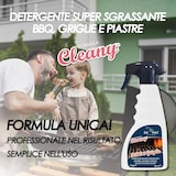 thumbnail of Cleany Detergente Super Sgrassante Spray per BBQ, Piastre e Griglie, Sgrassatore Super per Barbecue, 500 ml, Made in Italy