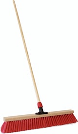 thumbnail of Saalbesen, PET Kunstfaser rot, 600 mm, Universalstielhalter mit Überwurfmutter Ø 24 mm, mit 1400 mm Holzstiel Ø 24 mm