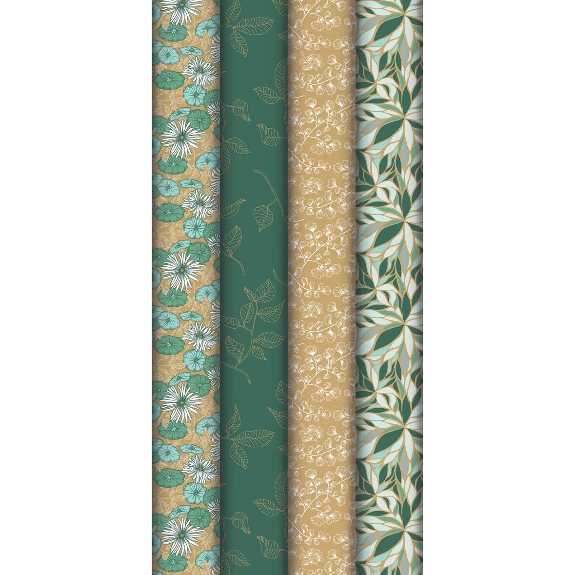 Clairefontaine 30x Geschenkpapier Kraft braun 70g, My Garden, Rolle 2x0,70m, im Kartondisplay mit 30 Stück - Sortierung 223926C
