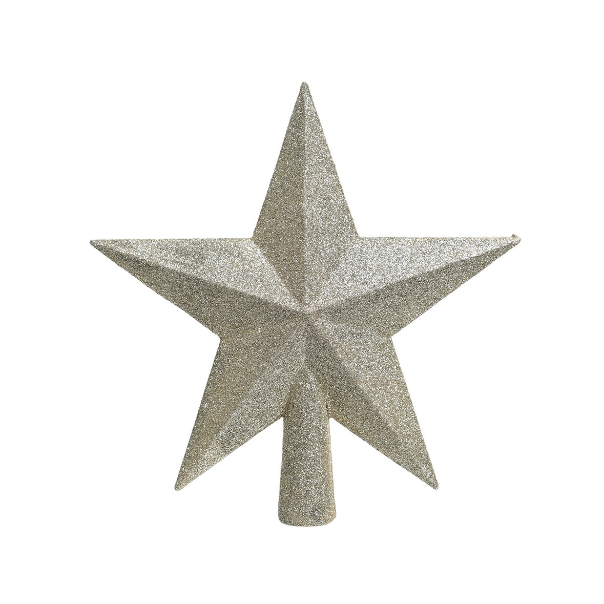Christbaumspitze Stern mit Glitzer 19cm Kunststoff, perle