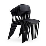 thumbnail of Set 4 Sedie Impilabili in Polipropilene con fibra di vetro per Giardino o interno, idrorepellenti e resistenti, design moderno - BARBARA - Nero
