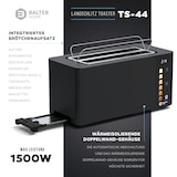 thumbnail of Balter Toaster 4 Scheiben, Langschlitz, Edelstahl, Brötchenaufsatz, LCD Display, Auftaufunktion, Brotzentrierung, Krümelschublade TS-44 schwarz