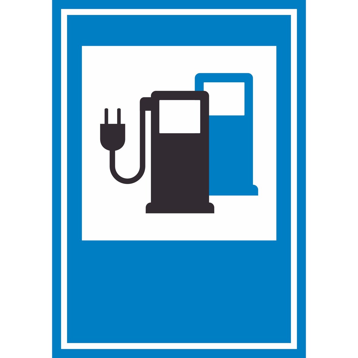 Stromtankstelle 365-65 Symbol A3 Rückseite selbstklebend Schild