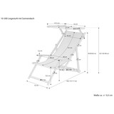 thumbnail of Sonnenliege weiß Liegestuhl Sonnendach Tisch Gartenliege Holz Deckchair Strandstuhl 10-303 S T