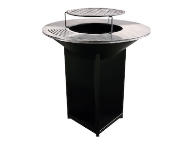 PURLINE Barbecue grande de aço preto com chapa de aço e grelha EFP56B