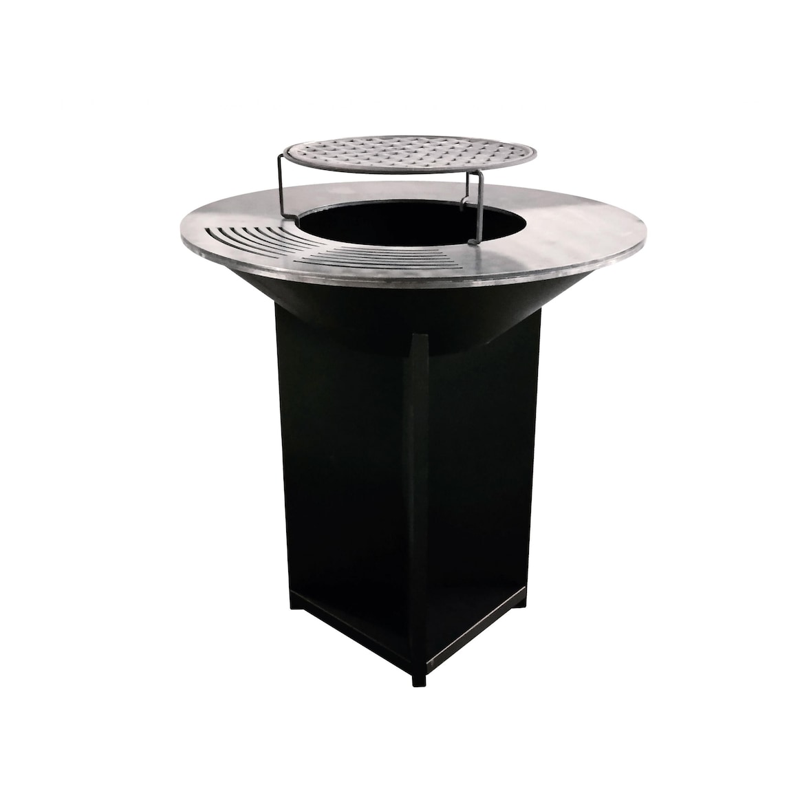 PURLINE Barbecue grande de aço preto com chapa de aço e grelha EFP56B