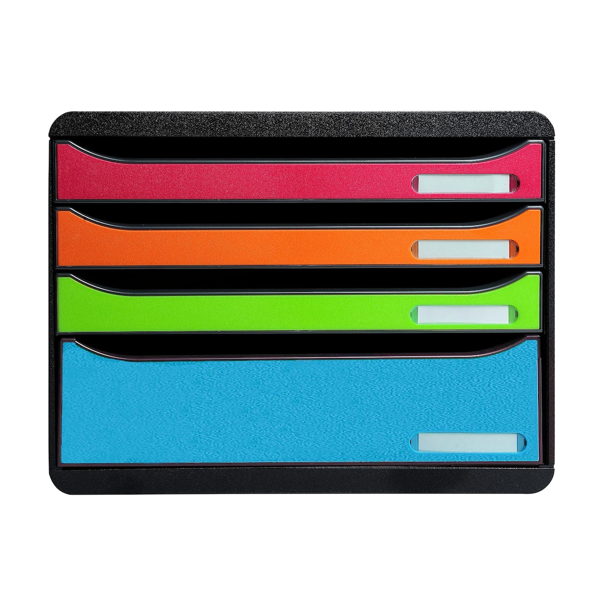 EXACOMPTA Cassettiera Big-Box Plus Horizon 315798D, 4 cassetti, box PS monoblocco in orizzontale, (PxlxAlt) 27x35,5x27,1 cm, gamma Iderama nero/arl.