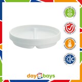 thumbnail of DayBays Plastikteller 2 Geteilt 2000 Stk. Weiß Rund Menüteller Plastik Teller 22 cm Einweg Spülmaschinenbeständig