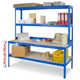 thumbnail of Werkbankregal mit Regalaufsatz und Regalboden, BxTxH 1800 x 600/300 x 1800 mm