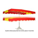 thumbnail of Parasol de marché forain 300x300cm Gris - Armature Télescopique + Toile + Housse