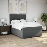 thumbnail of vidaXL Boxspringbett mit Matratze Dunkelgrau 160x200 cm Stoff