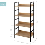 thumbnail of Max Home Prateleira de madeira 4 prateleiras 60x28x126 cm