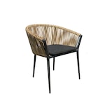 thumbnail of METRO PROFESSIONAL  Fauteuil de terrasse TRIBU, empilable, aluminium / rotin PE, 63 x 63 x 76 cm, coussin inclus, gris foncé