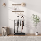 thumbnail of HOMCOM Paragüero de Acero Galvanizado Soporte de Paraguas Estrecho con Bandeja de Goteo Extraíble 4 Ganchos 28x14x41 cm Blanco