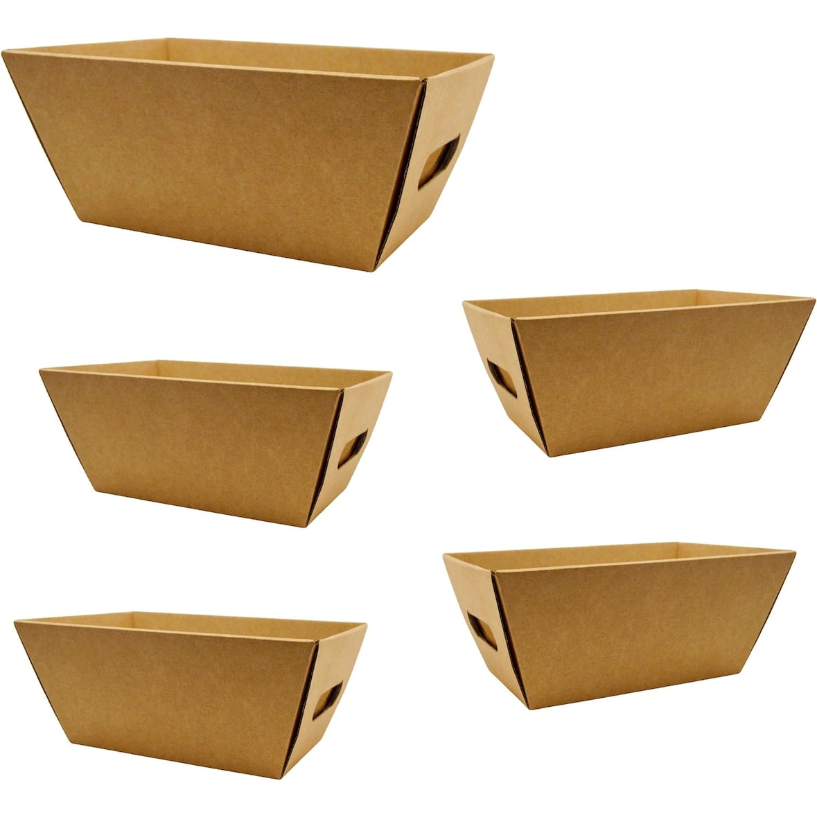 5x Leere Kartonschachtel ohne Deckel 26x17x11cm - Geschenkbox für Weihnachten, Ostern, Vatertag, Muttertag, für Firmenkörbe