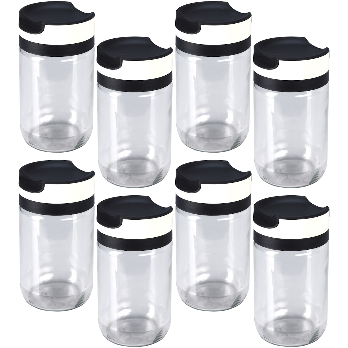 8x Vorratsglas Glasbehälter Einmachglas 660ml Schraubdeckel Glas Sturzglas Küche