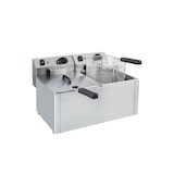 thumbnail of Freidora eléctrica 2 cubas de 6+6 lt de capacidad. Patas regulables. Cuba extraible. Termostato de seguridad. Regulador de temperatura.