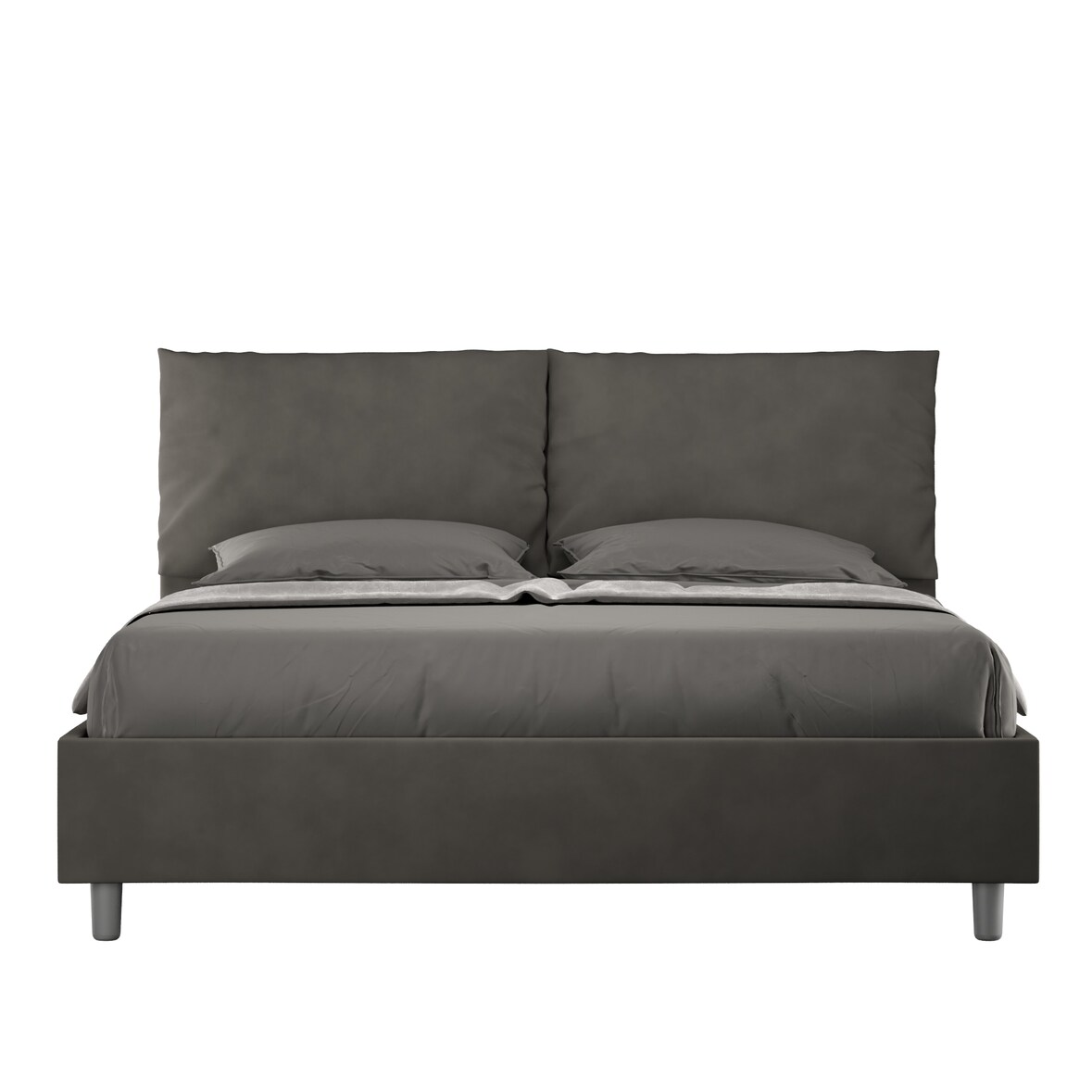 Letto Matrimoniale Antea 150x190 rete e contenitore grigio