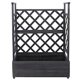 thumbnail of Canteiro elevado HWC-P67, plantador/caixa de flores plantador treliça treliça treliça madeira FSC® 114x85x44cm ~ cinzento antracite