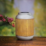 thumbnail of LED Solar Laterne Terassenleuchte Boho Bambus Optik Sensor H: 28cm