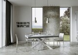 thumbnail of Ausziehbarer Tisch 160/264x90 cm Volantis Beton weiße Beine
