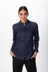 thumbnail of Chef Works® Damenkochjacke NEPAL Flex Serie nachhaltig, Reissverschluss, Cool Vent™, Graublau, Größe 3XL